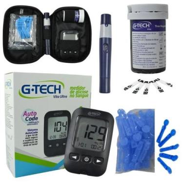 Imagem de Kit Gtech Vita Glicose 10 Tiras Reagentes 10 Lancetas