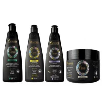 Imagem de Kit Arvensis Cachos Cond + Co-wash + Gelatina + Ativador de Cachos Ondulados e Cacheados Cachos Naturais