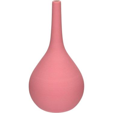 Imagem de Vaso Decorativo Enfiete Casa Aparador Garrafa Home&co Cerâmica 29x15x15cm Rosa