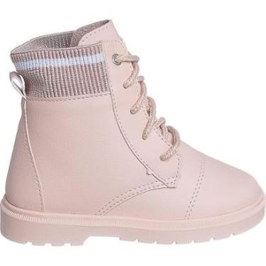 Imagem de Bota Infantil Feminina Coturno Botinha Meninas Confortável - 26 - Nude-Feminino