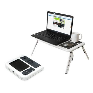 Imagem de Mesa Notebook Com 2 Coolers Usb Dobrável Cama Sofa E-table Tmt