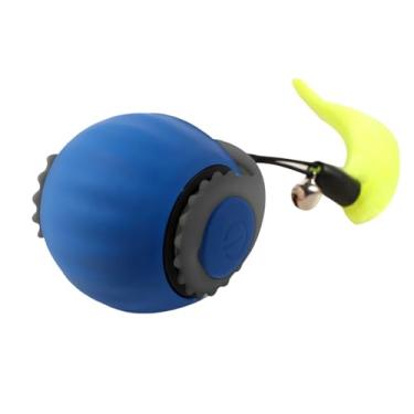 Imagem de Brinquedo Interativo para Gato Silencioso Giratório Automático com Rolo e Salto Pingente de Pena Premium Silicone Animais Estimação Interno Gatitos