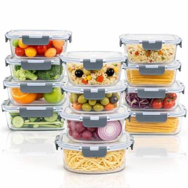 Imagem de Kit 12 Potes Vidro Herméticos Yab Pequena Media Grande para Cozinha Qu