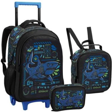 Imagem de Conjunto Escolar Infantil Mochila de Rodinhas Lancheira Térmica Estojo