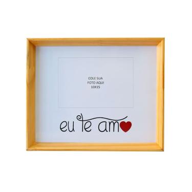 Imagem de Porta Retrato Moldura de Madeira Fundo Amor Foto 10x15cm