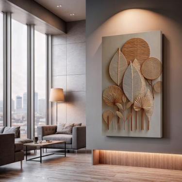 Imagem de Quadros Decorativos Formas Orgânicas 90x60 Moderno Luxo Sala Quarto Es