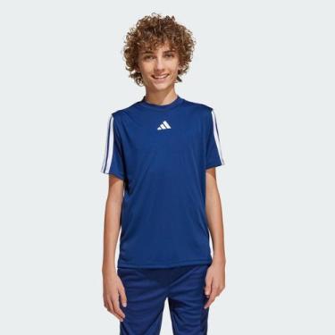 Imagem de Camiseta Adidas 3 Stripes Juvenil Azul Marinho, 14 ANOS