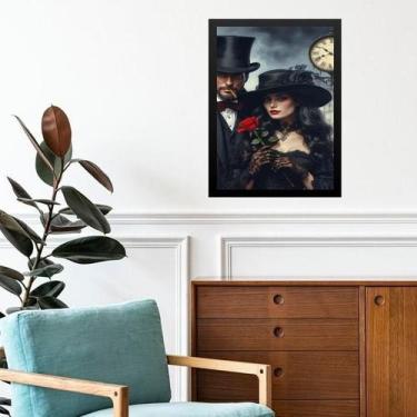 Imagem de Quadro Exu Meia-Noite E Dama Da Noite 33X24Cm - Com Vidro - Quadros On