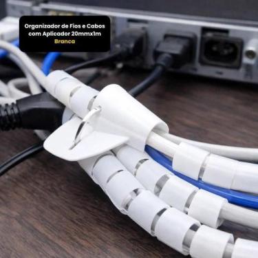 Imagem de Organizador De Fios E Cabos Com Aplicador 20Mmx1M - Branca - Startools