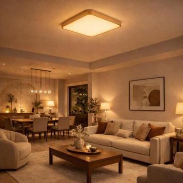 Imagem de Plafon LED Quadrado Moderno Dourado Gold 30W Sofisticado - LUXOR STORE