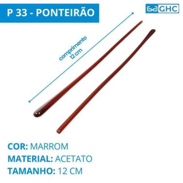 Imagem de 02 Par Ponteira Haste Silicone Acetato - Acetato Marrom P 33 - Ghc Ace
