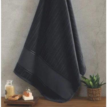 Imagem de Toalha de Lavabo 30x45cm Velour Artesanal Liso Cor 1563 Preto - no-bra