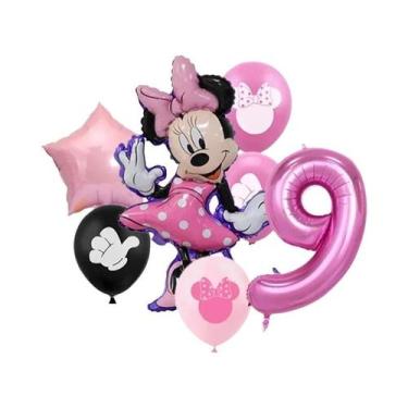 Imagem de Conjunto De Balões De Folha Minnie E Mickey Mouse 7 Peças Para Decoraç