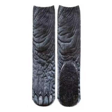 Imagem de Meias Estampa de Animais Adulto Divertidas Unissex 40cm Cano Médio - B