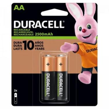 Imagem de Pilha Recarregável AA Duracell, 2 Unidades, 2500mAh