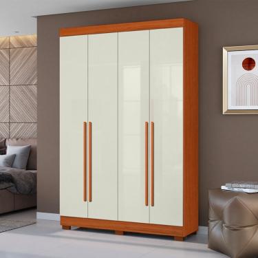 Imagem de Guarda Roupa Roupeiro 240 4 Portas 2 Gavetas Cinamomo Off White Aramóveis