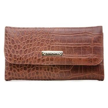 Imagem de Carteira Feminina Textura Croco com Porta Cartão e Moedas Fechamento Ima-Feminino