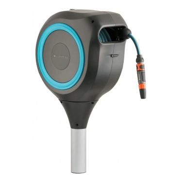 Imagem de Mangueira de Jadim 20M com Enrolador Retrátil e Trava Automatica, Gardena 18614, Cinza e Azul