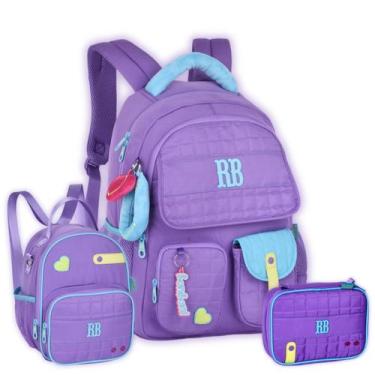 Imagem de Kit Mochila Costas Rebecca Bonbon Lancheira Estojo Matelassê - Clio St