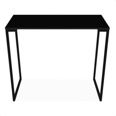 Imagem de Mesa Escritório Estilo Industrial Base Preta Tampo Preto - Lacamel