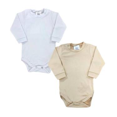 Imagem de Kit 2 Bodys Bodie Térmico Bebê Manga Longa Peluciado Baby - Fofotinhos