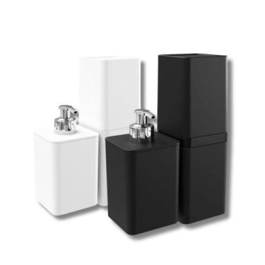 Imagem de Kit 2 Peças Para Banheiro Com Dispenser Sabonete e Porta Escova Smile 