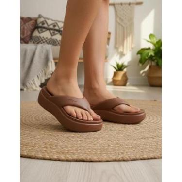 Imagem de Chinelo Feminino Piccadilly Marshmallow Flatform - Marrom-Feminino