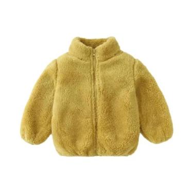 Imagem de Jaqueta De Pelúcia Para Meninos E Meninas, Outono Inverno, Cor Sólida,