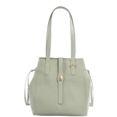 Imagem de Bolsa Feminina Couro Legítimo Verde com Regulagem lateral e Carteira-Feminino