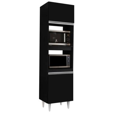 Imagem de Paneleiro Cozinha Torre Quente 56cm Colorado Preto - Lumil Móveis