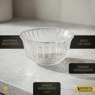Imagem de Jogo 3 Bowls Conjunto Vidro Alexa 250ml Tigelas Cumbuca Sobremesa Peti