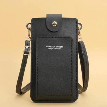 Imagem de Bolsa Feminina Crossbody de Couro Macio com Tela Sensível ao Toque, Pr