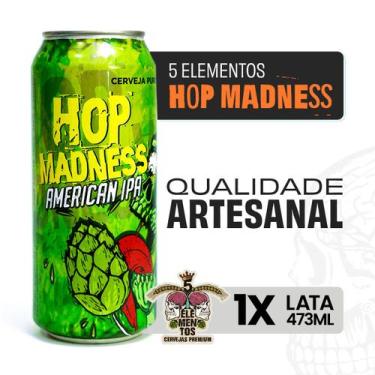 Imagem de Cerveja American IPA 5 Elementos Hop Madness Puro Malte 473ml