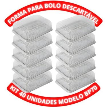 Imagem de Embalagem Retangular Para Bolo Bipack Modelo Bp70 Com 40 Unidades