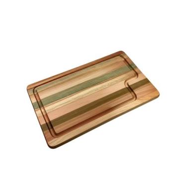 Imagem de Tábua de Carne para Churrasco Madeira Nogueira Grande 42x28cm Com Cana