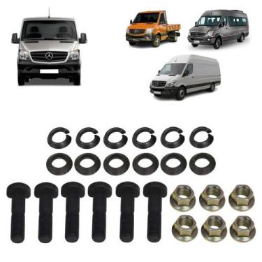 Imagem de Kit 6 parafusos prisioneiro + porca + arruela sprinter 2012 a 2019 rod