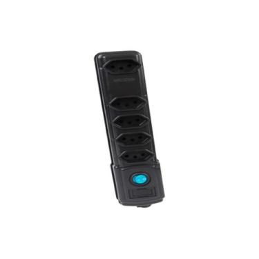 Imagem de Filtro de Linha Pvc 5 Tomadas Preto Bivolt - Naticon