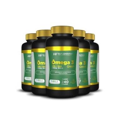 Imagem de 5X ÔMEGA 3 240 CAPS EPA 540MG + DHA 360MG HF SUPLEMENTOS-Unissex