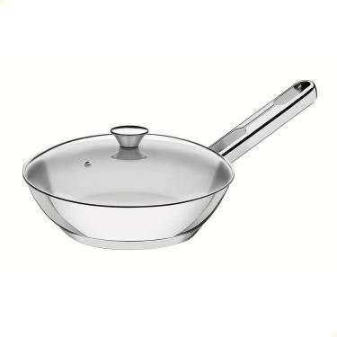 Imagem de Frigideira Tramontina Allegra Em Inox Com Fundo Triplo E Tampa De Vidro 24 Cm 1,3 L 626...