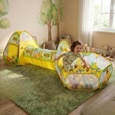Imagem de Barraca Toca Infantil Floresta 3 Em 1 Túnel Piscina Bolinha - DM TOYS