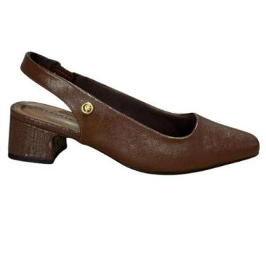 Imagem de Sapato ComfortFlex Slingback Feminino - Marrom - 36, Marrom, 36