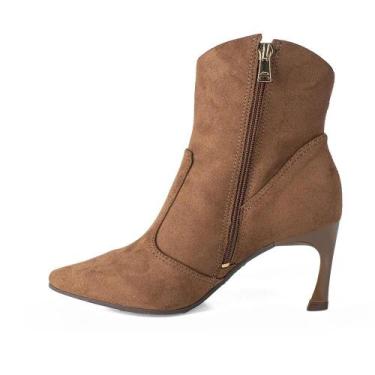 Imagem de Bota Dakota Cano Curto Salto Fino REF:D2592, Marrom, 35