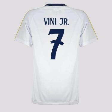 Imagem de Camisa Real Madrid Vini Jr 7 Juvenil Branca-Unissex