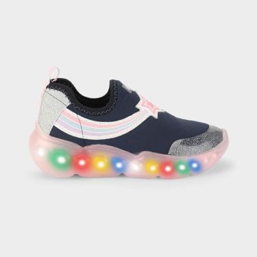 Imagem de Tênis Infantil de Luz Bibi Roller Celebration Azul Marinho-Feminino