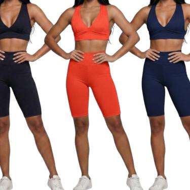 Imagem de KIT 3 Bermudão Suplex Liso Vekyo Roupa para Academia Treino Moda Fitness Musculação-Fem...