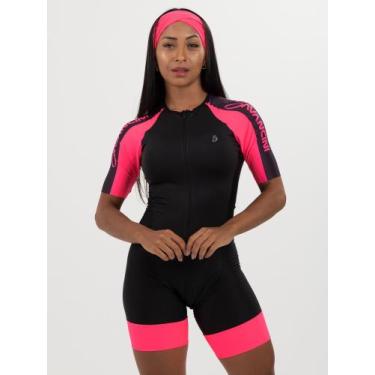 Imagem de Macaquinho De Ciclismo Feminino - Forro GEL - Impulse Rosa Black Savan