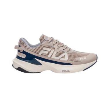 Imagem de Tênis Fila Recovery Masculino 11J728X -, 44, Bege, Azul marinho