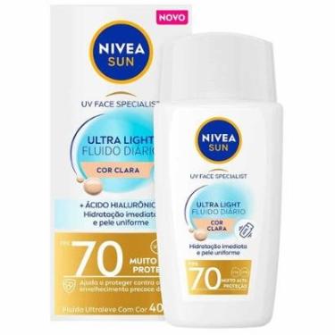 Imagem de Protetor Solar Sun Uv Face Specialist Ultra Light Nivea Fluido Diário Fps 70 Cor Clara-...