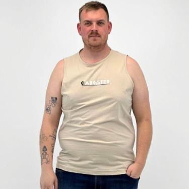 Imagem de Regata Gangster Plus Size Masculina, G1, Mescla areia