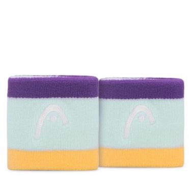 Imagem de Munhequeira Head Curta 2.5 Azul Claro Roxo e Amarelo - Com 2 Unidades